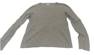 J.Crew Mens Gray Long Sleeve Knit Top Size Large Crew Neck Lightweight